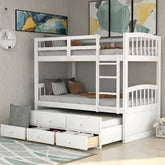 Bellemave® Twin Size Bunk Bed with Trundle Bed and 3 Drawers - Bellemave